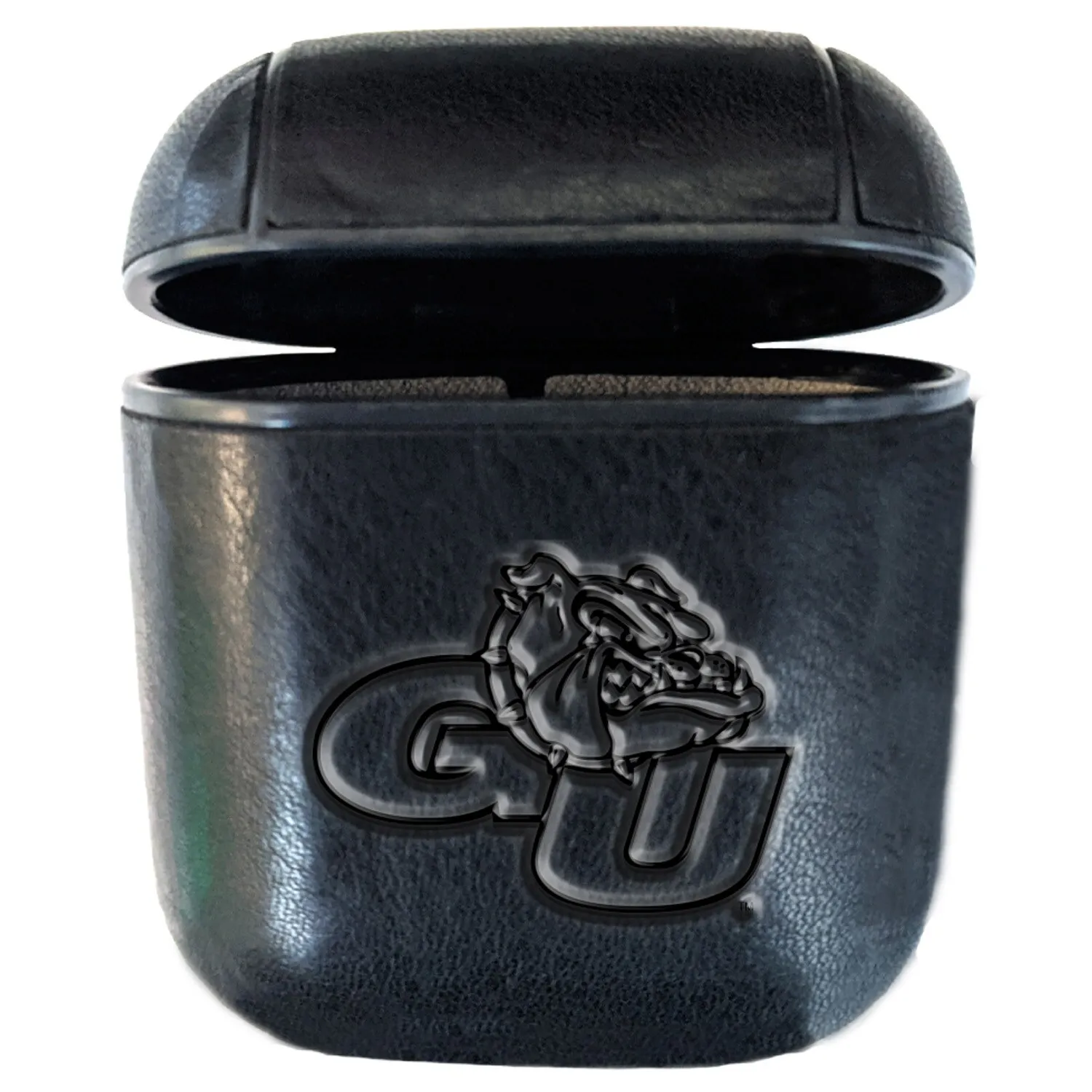 Gonzaga Bulldogs Black Faux Leather Airpods Case