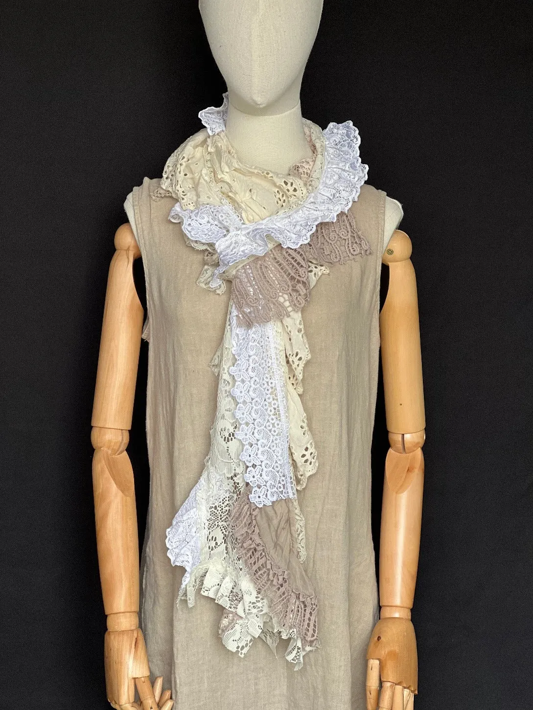 Handmade Artisan Lace Long Scarf