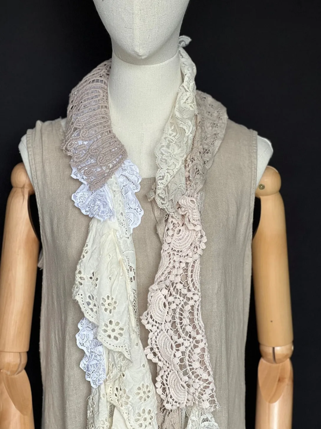 Handmade Artisan Lace Long Scarf