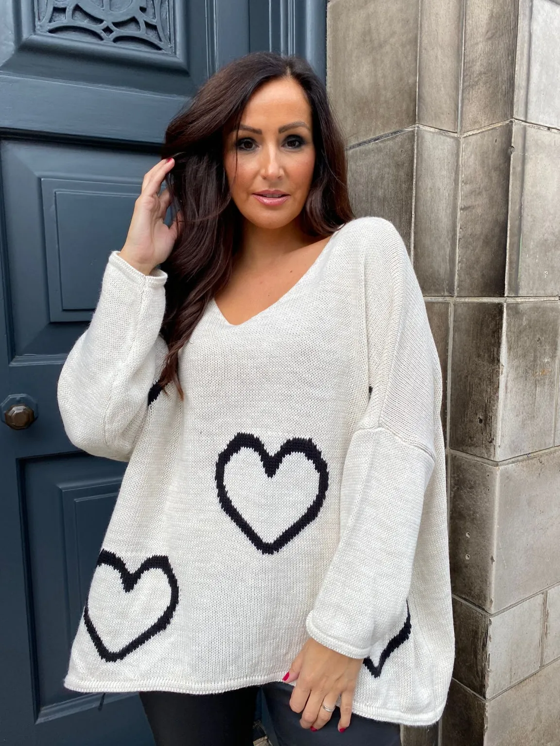 Hi-Lo Heart Jumper Celeste