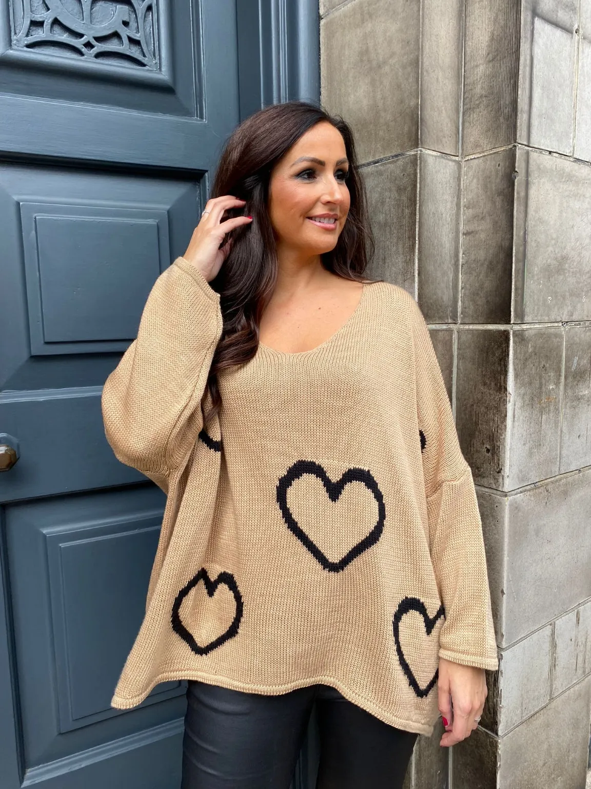 Hi-Lo Heart Jumper Celeste