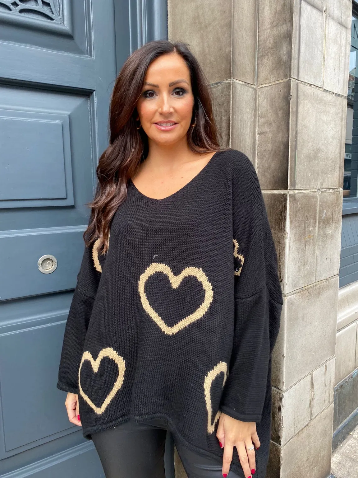 Hi-Lo Heart Jumper Celeste