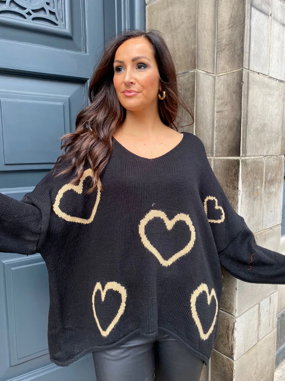 Hi-Lo Heart Jumper Celeste