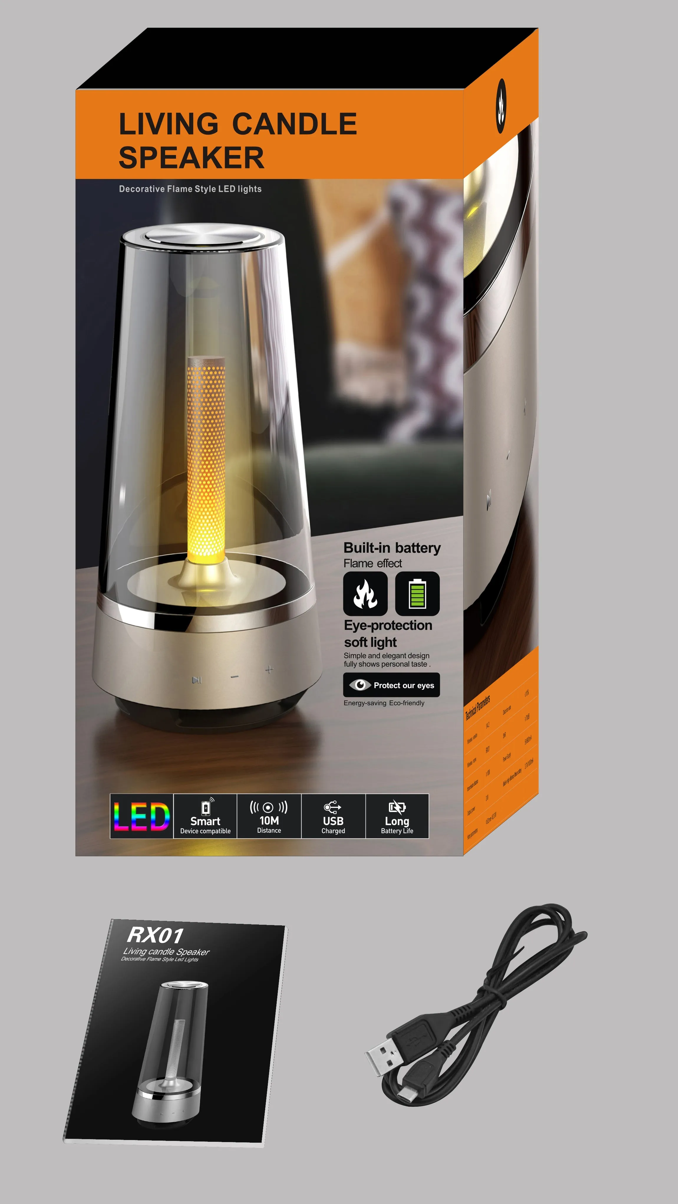 HOT Candle Light Bluetooth speaker - LED Night Light,