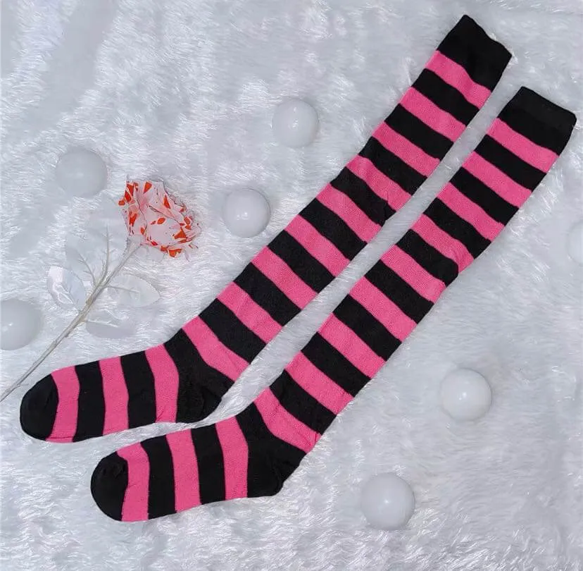 JAPANESE COS STRIPED KNEE SOCKS BY88888