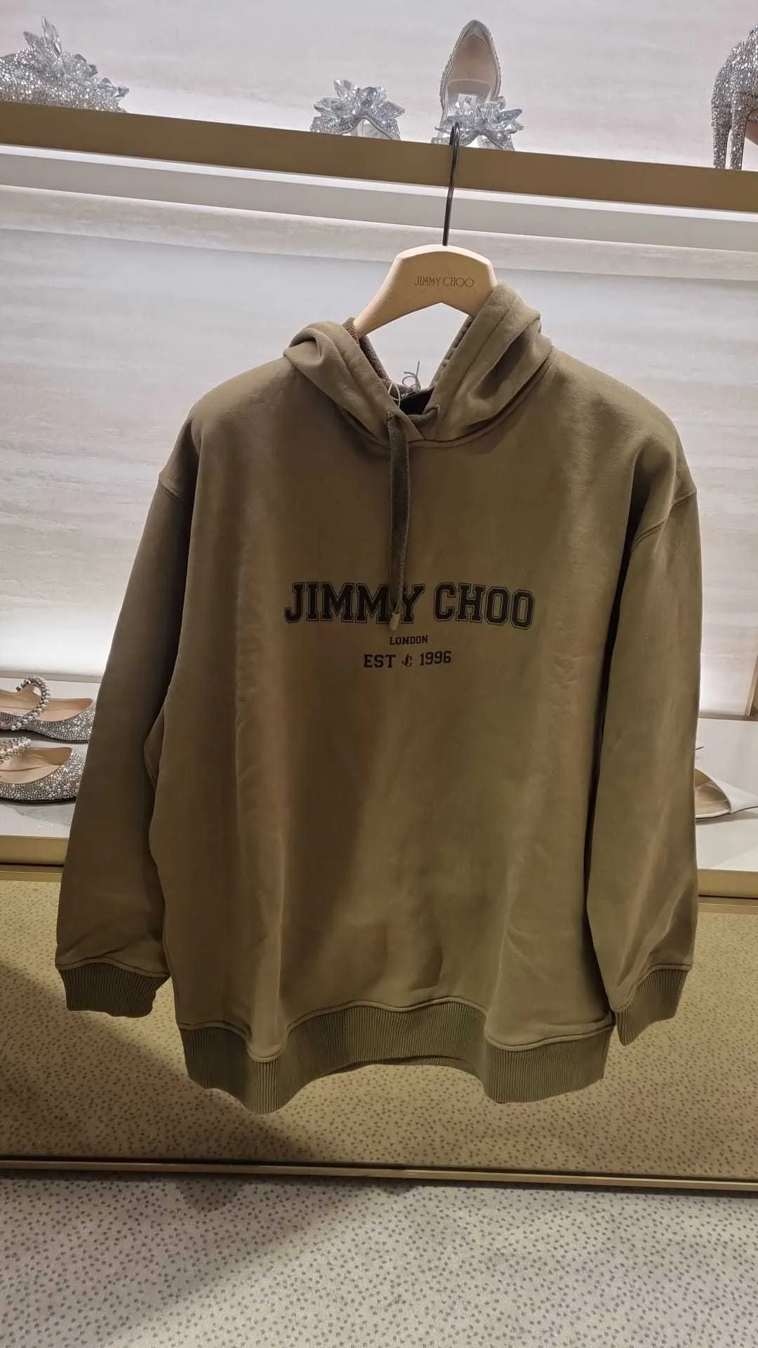 Jimmy Choo  |Unisex Street Style Long Sleeves Plain Cotton Long Logo