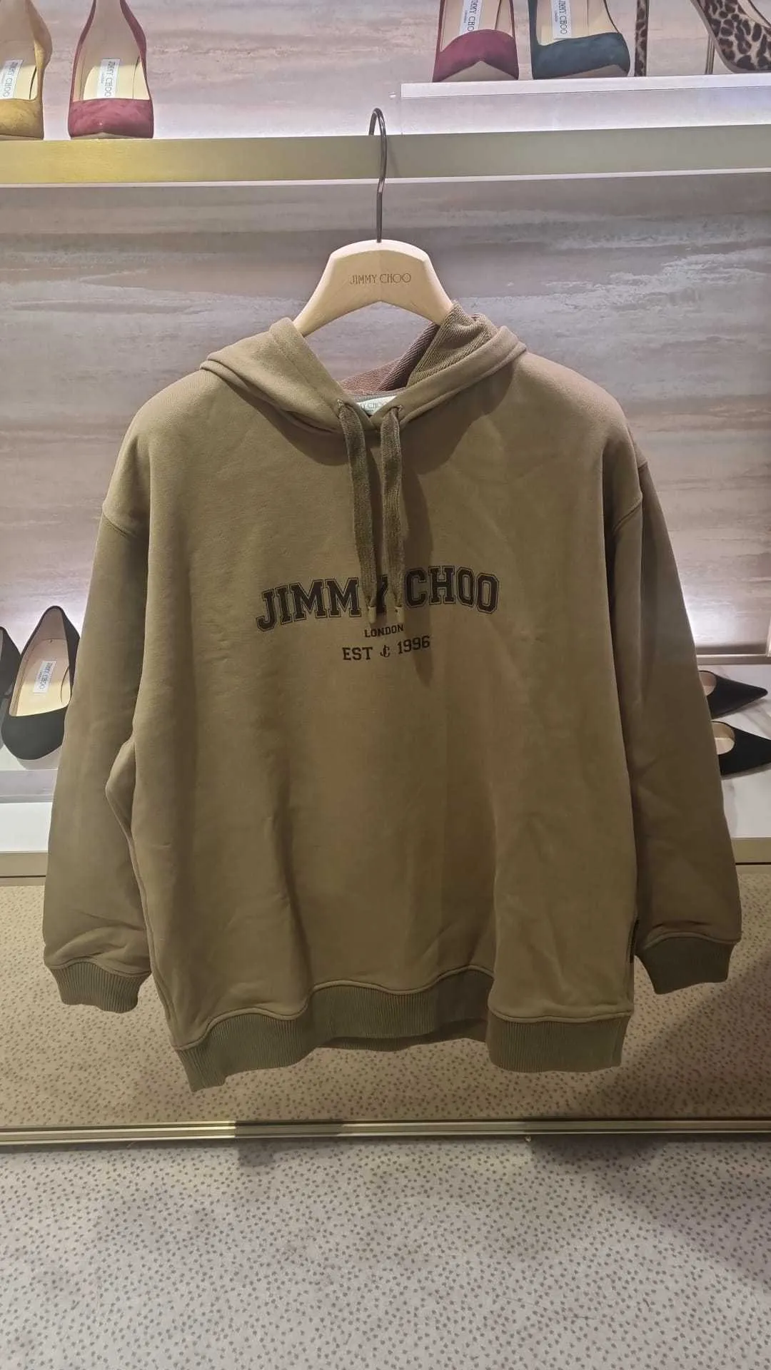 Jimmy Choo  |Unisex Street Style Long Sleeves Plain Cotton Long Logo