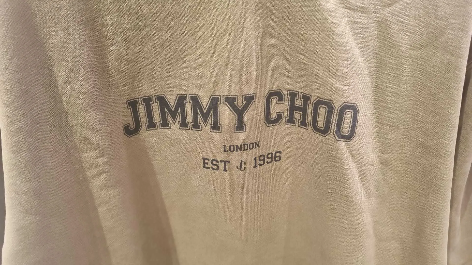 Jimmy Choo  |Unisex Street Style Long Sleeves Plain Cotton Long Logo