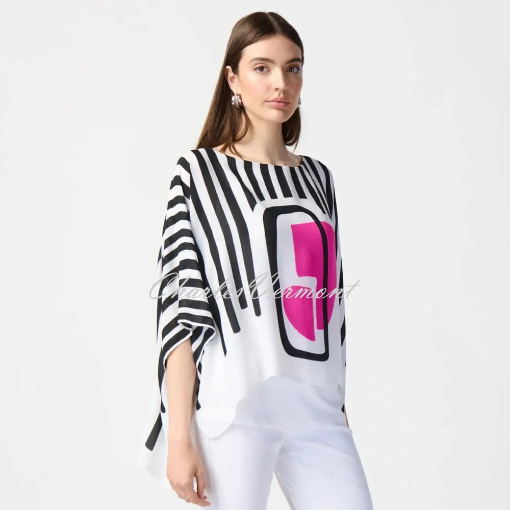 Joseph Ribkoff Abstract Print Poncho Top - Style 241091