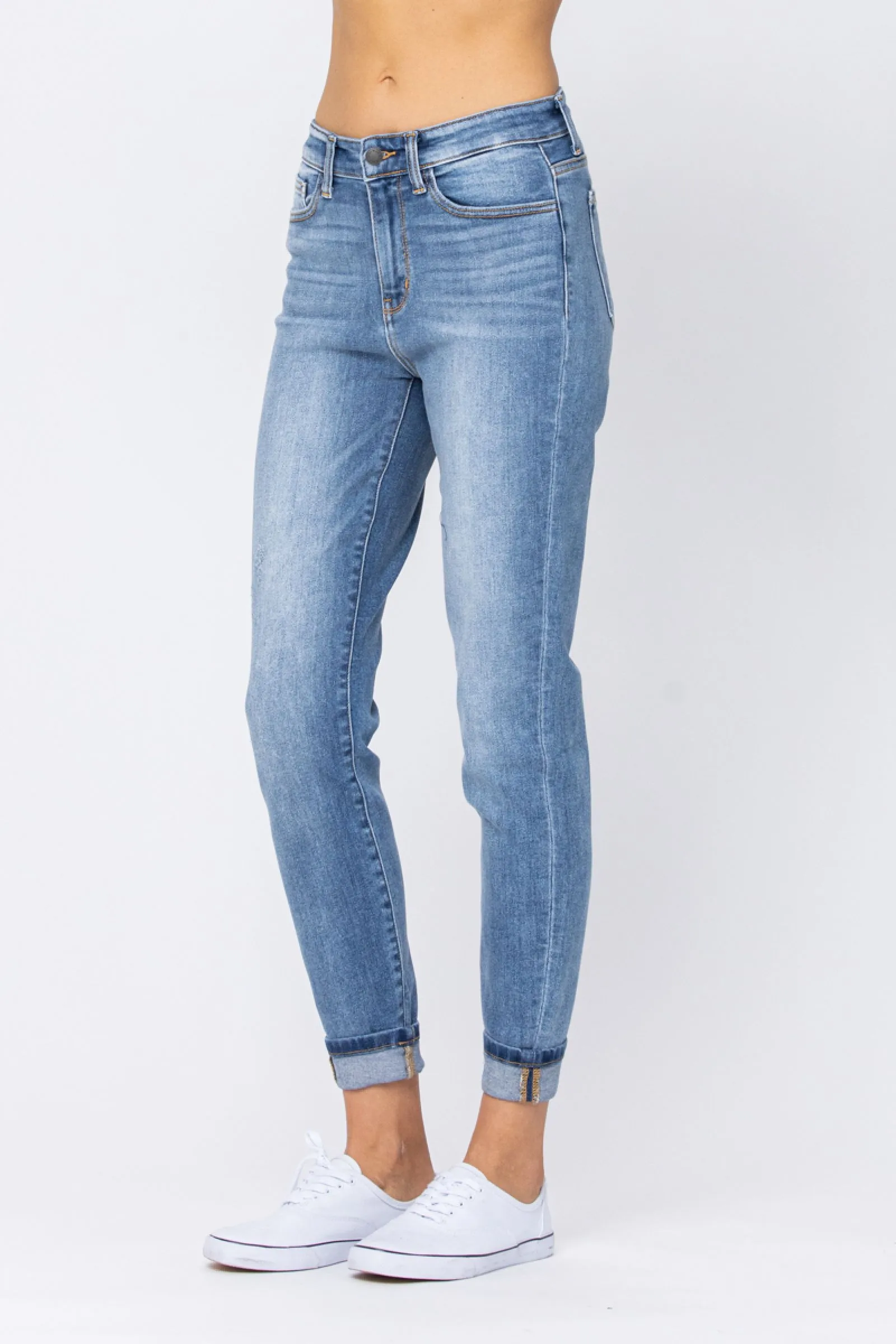 Judy Blue Hi-Rise Cuff Slim Fit Jeans