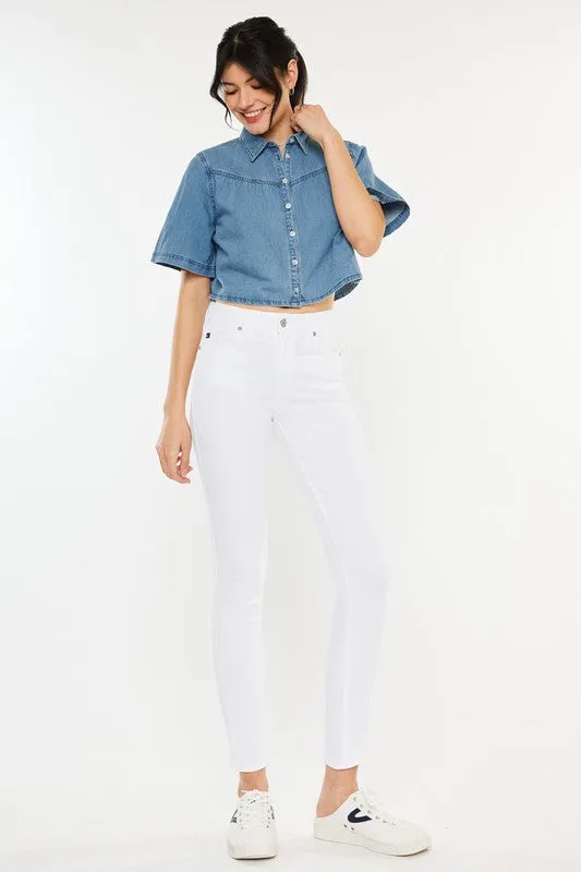 Kan Can High Rise Ankle Skinny Jeans