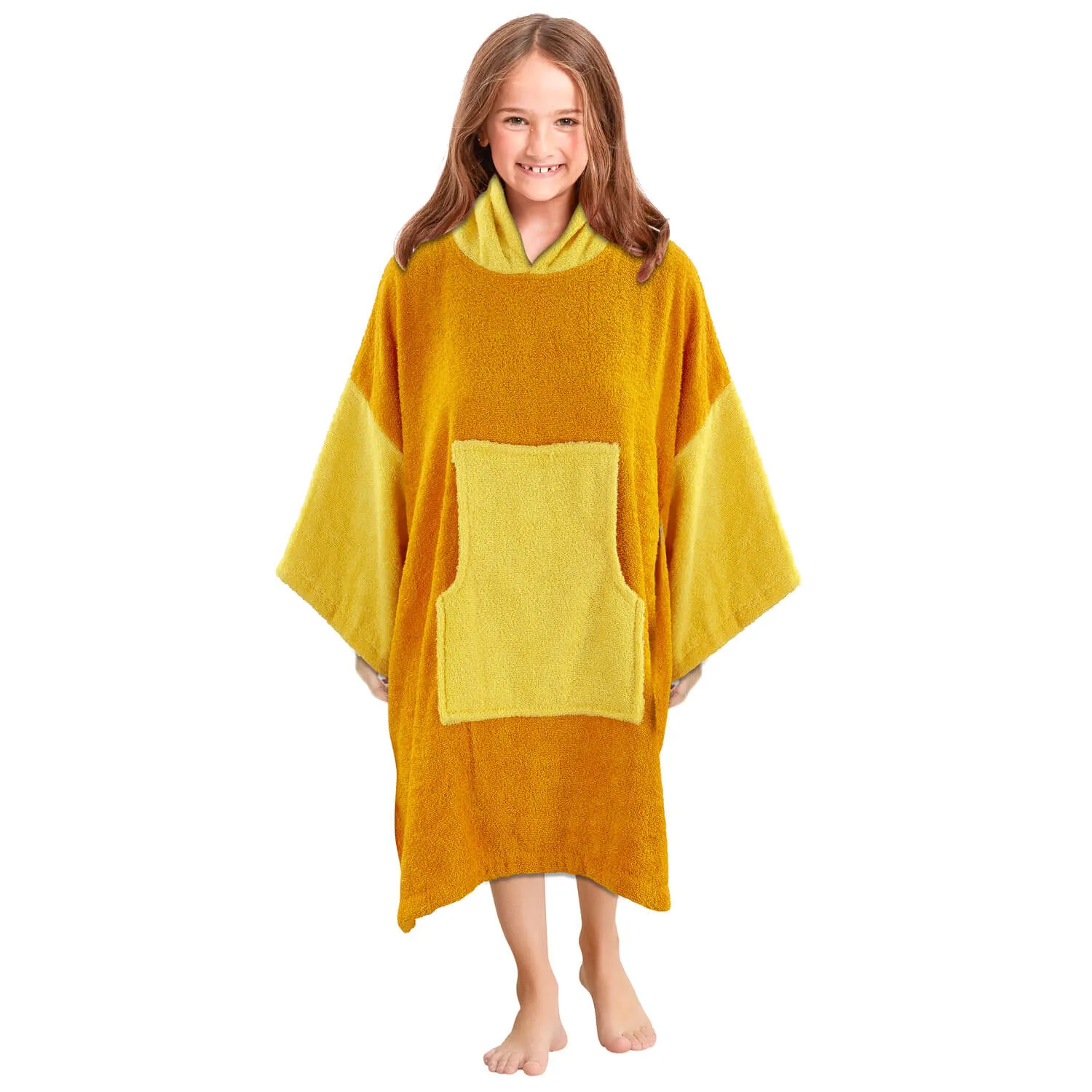 Kids Long Sleeve Poncho Towel - 100% Cotton