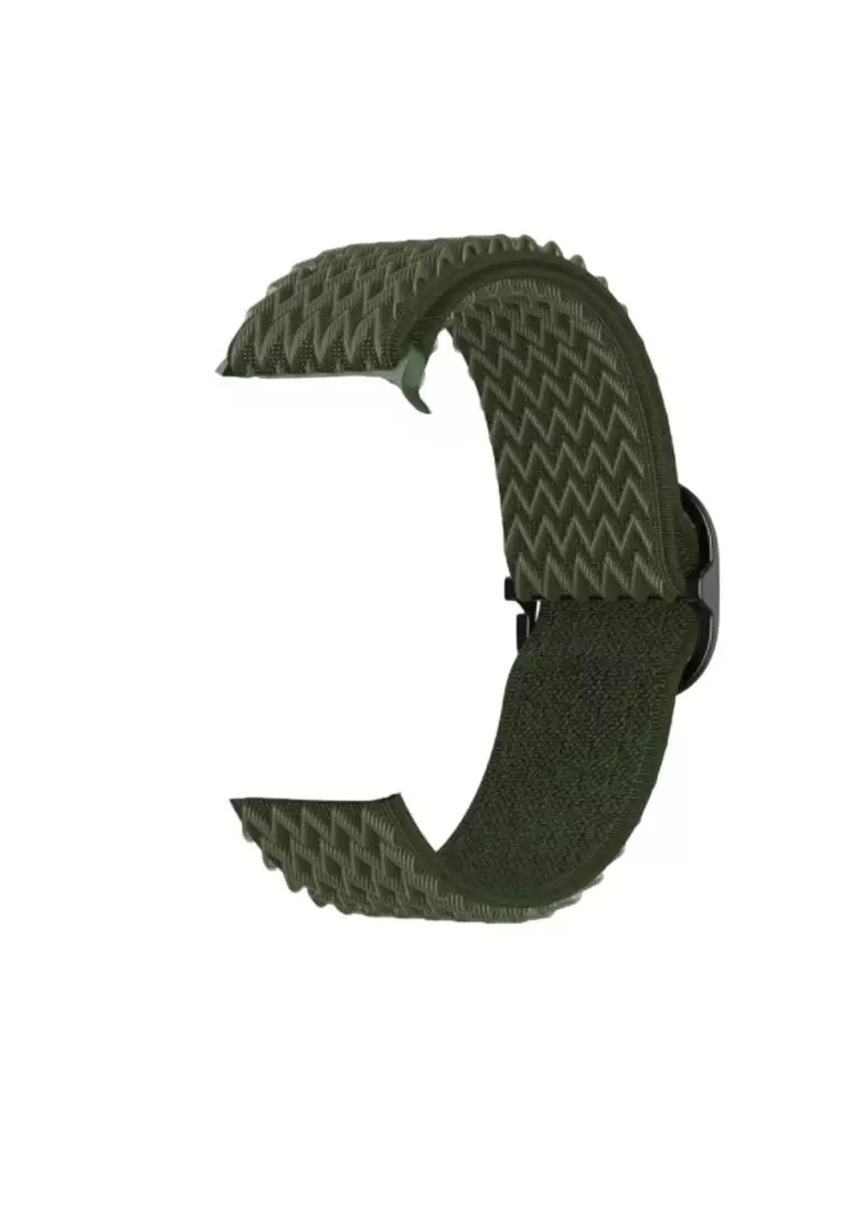 Kings Collection Army Green Rainbow Wave Pattern Nylon Woven Apple Watch Band 38MM / 40MM (KCWATCH1102)