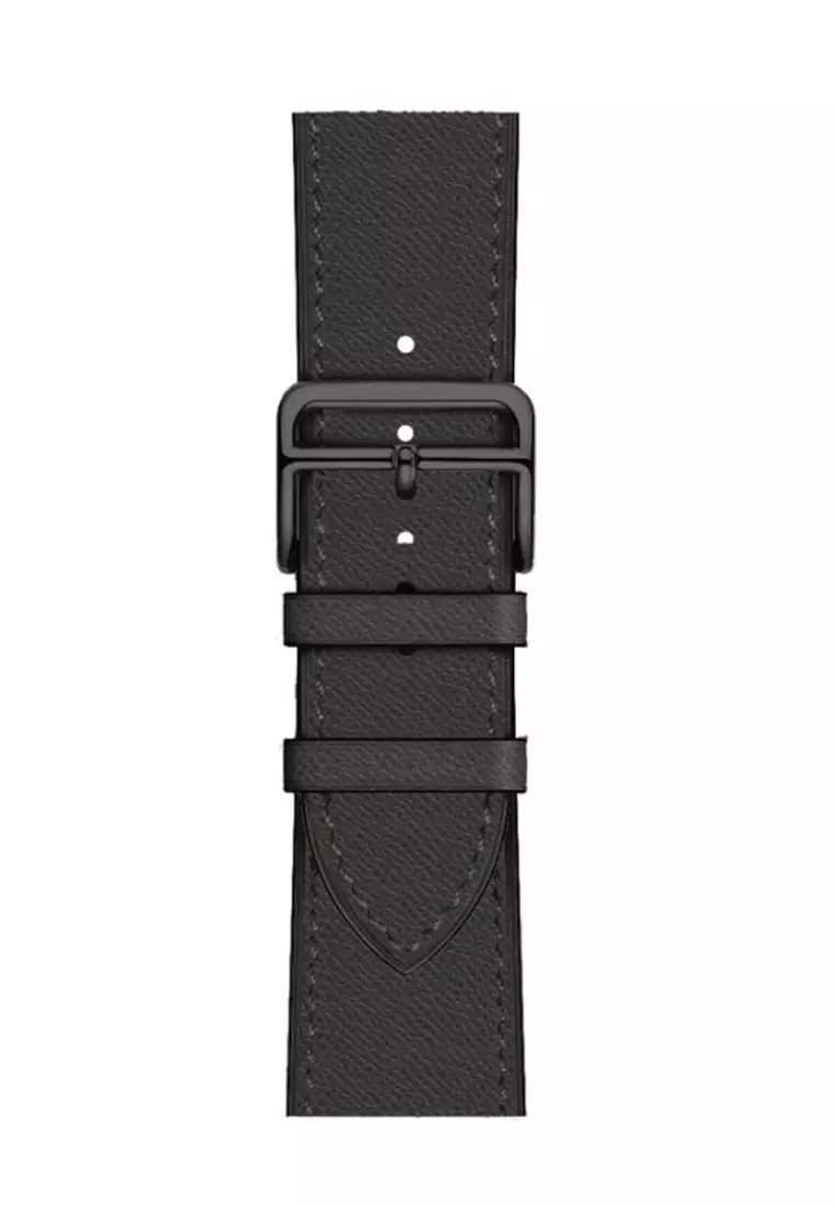 Kings Collection Black Leather Apple Watch Band 38MM / 40MM (KCWATCH1079)