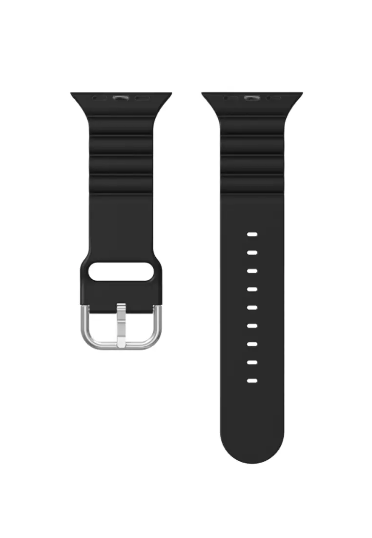 Kings Collection Black Silicone Apple Watch Band 38MM / 40MM (KCWATCH1068)