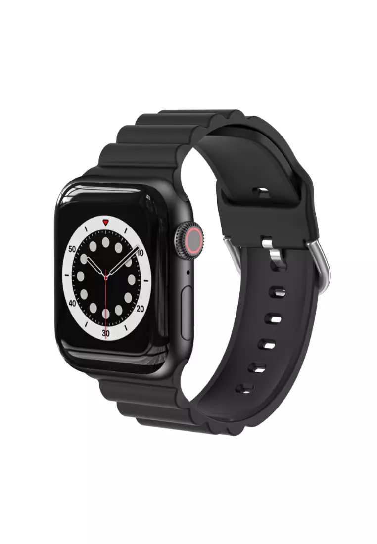 Kings Collection Black Silicone Apple Watch Band 38MM / 40MM (KCWATCH1068)