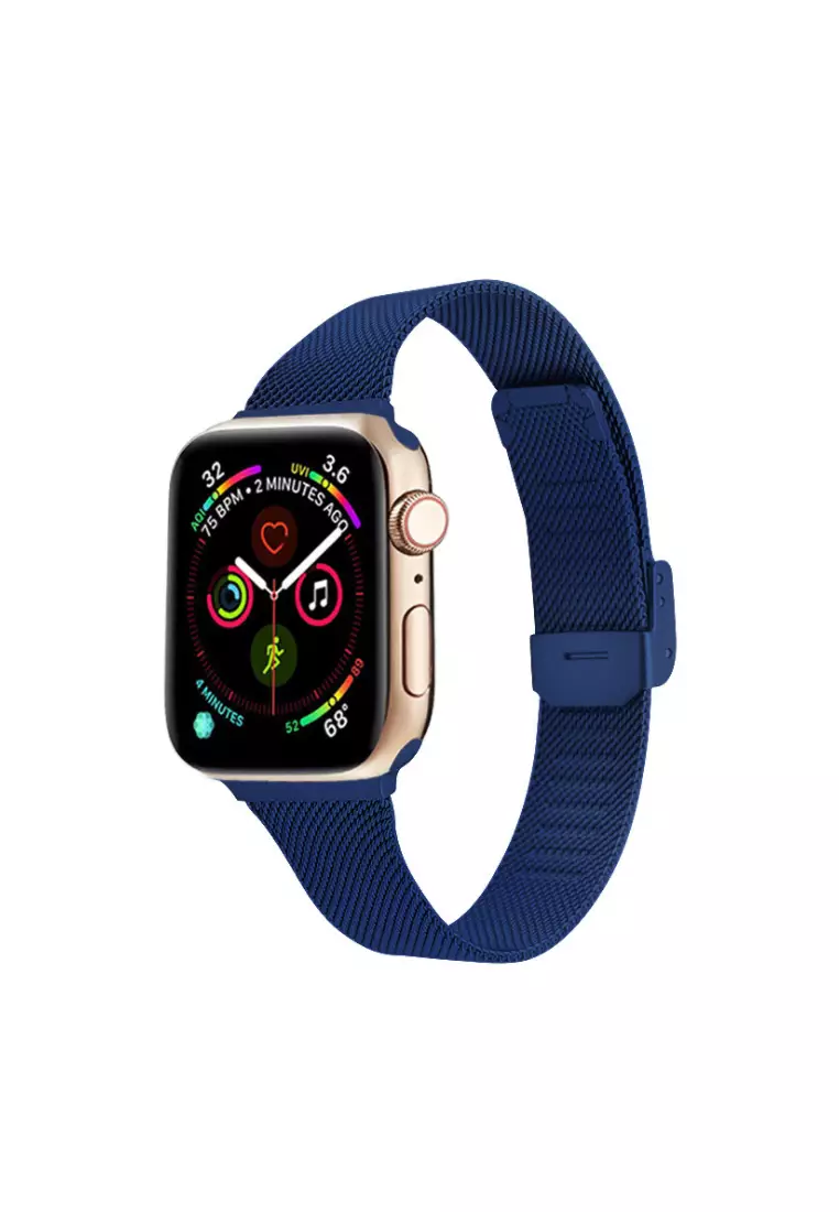 Kings Collection Blue Stainless Steel Apple Watch Band 38MM (KCWATCH1014)