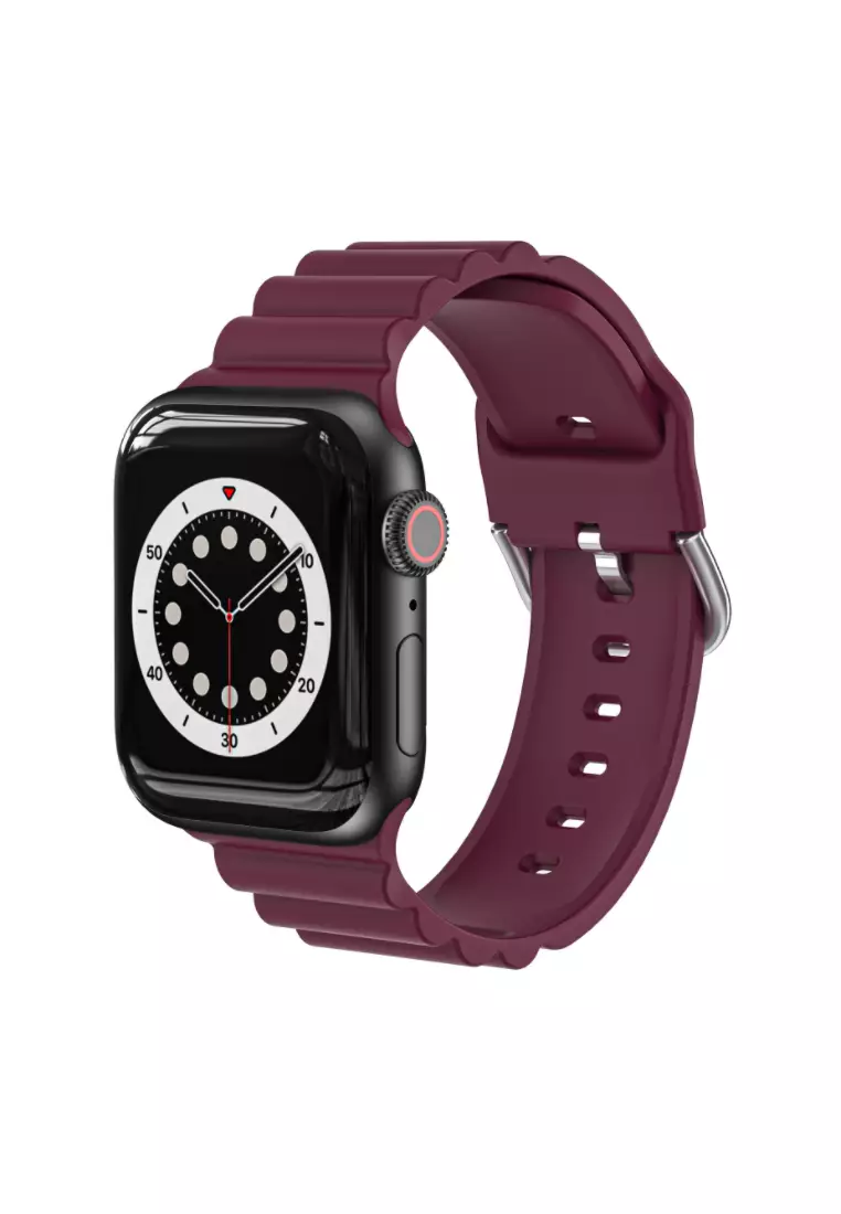 Kings Collection Burgundy Silicone Apple Watch Band 38MM / 40MM (KCWATCH1067)