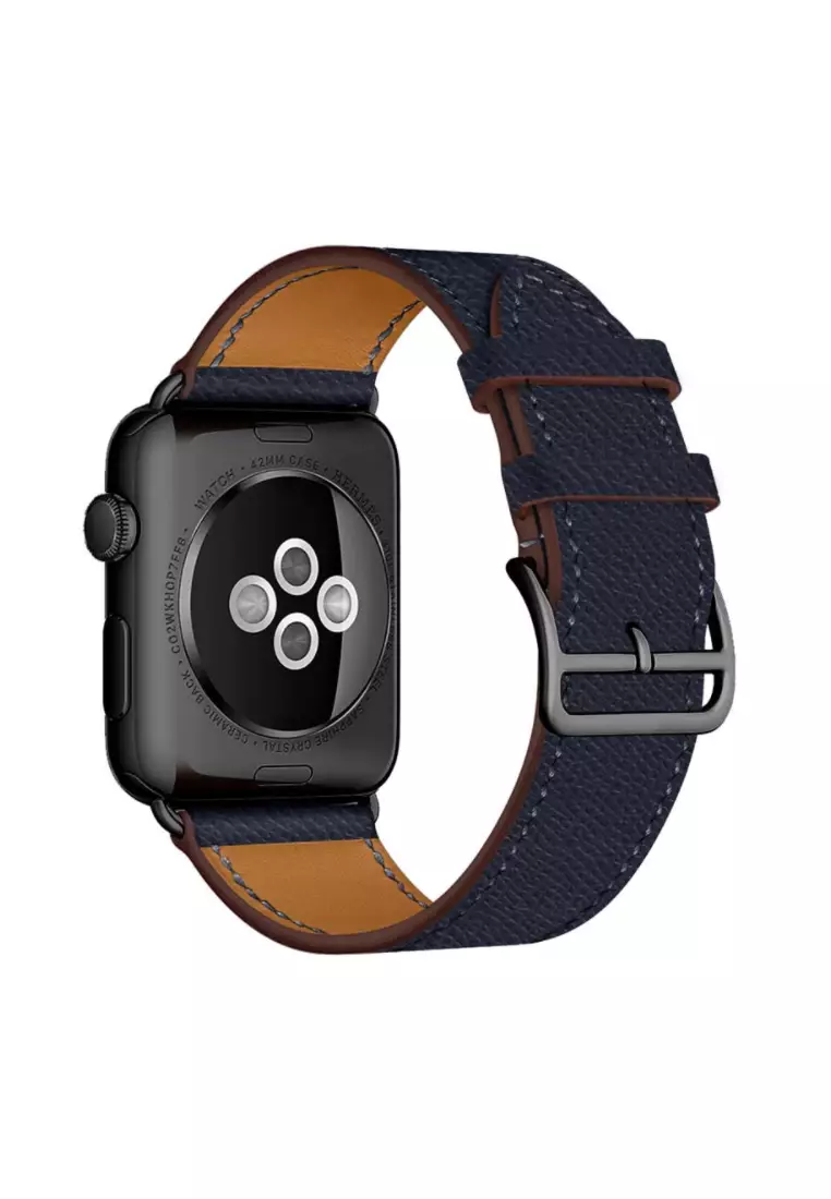 Kings Collection Deep Blue Leather Apple Watch Band 38MM / 40MM (KCWATCH1078)