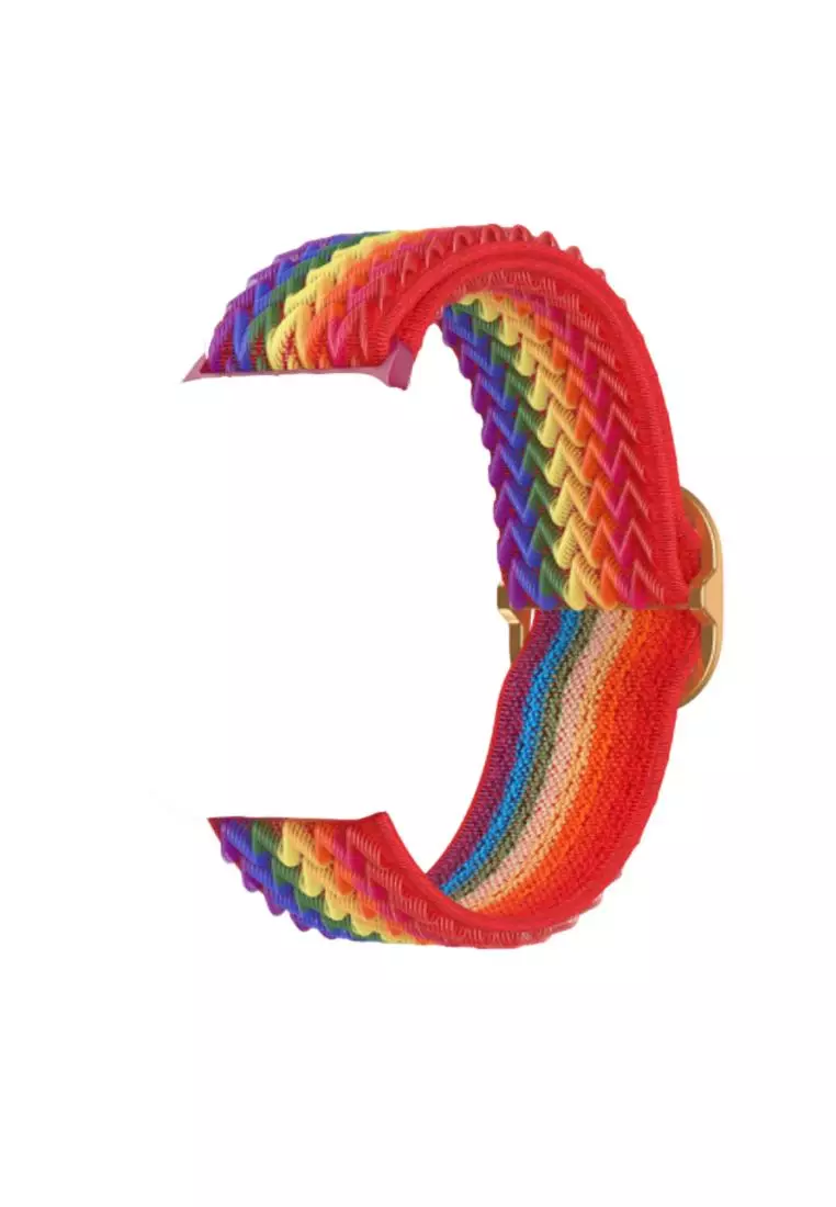 Kings Collection Rainbow Wave Pattern Nylon Woven Apple Watch Band 38MM / 40MM (KCWATCH1101)