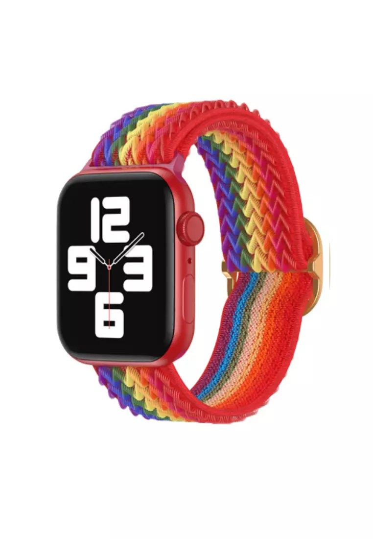 Kings Collection Rainbow Wave Pattern Nylon Woven Apple Watch Band 38MM / 40MM (KCWATCH1101)