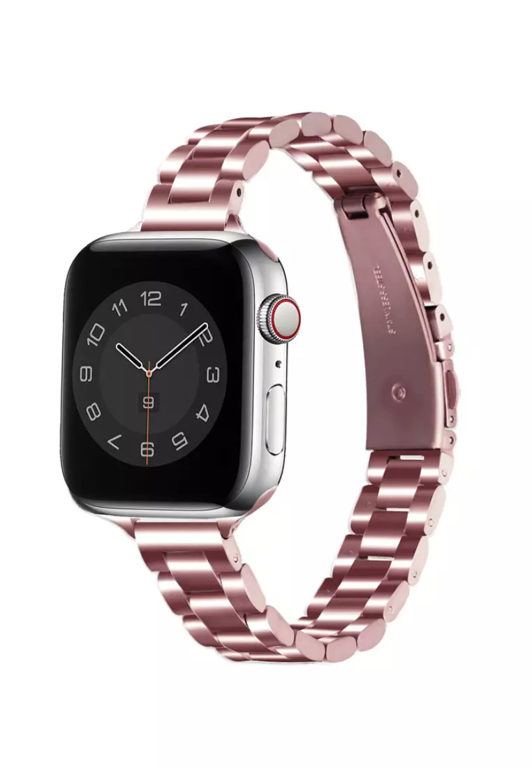 Kings Collection Rose Pink Slim Stainless Steel Apple Watch Band 42MM/44MM (KCWATCH1075)