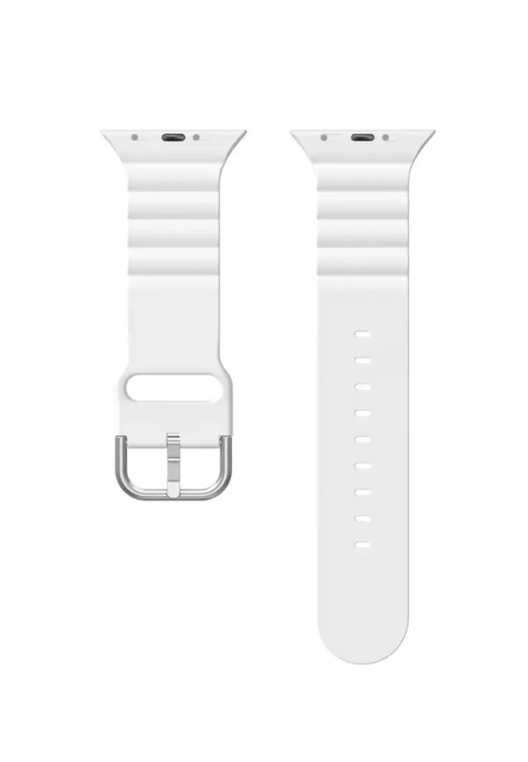 Kings Collection White Silicone Apple Watch Band 42MM / 44MM (KCWATCH1066a)