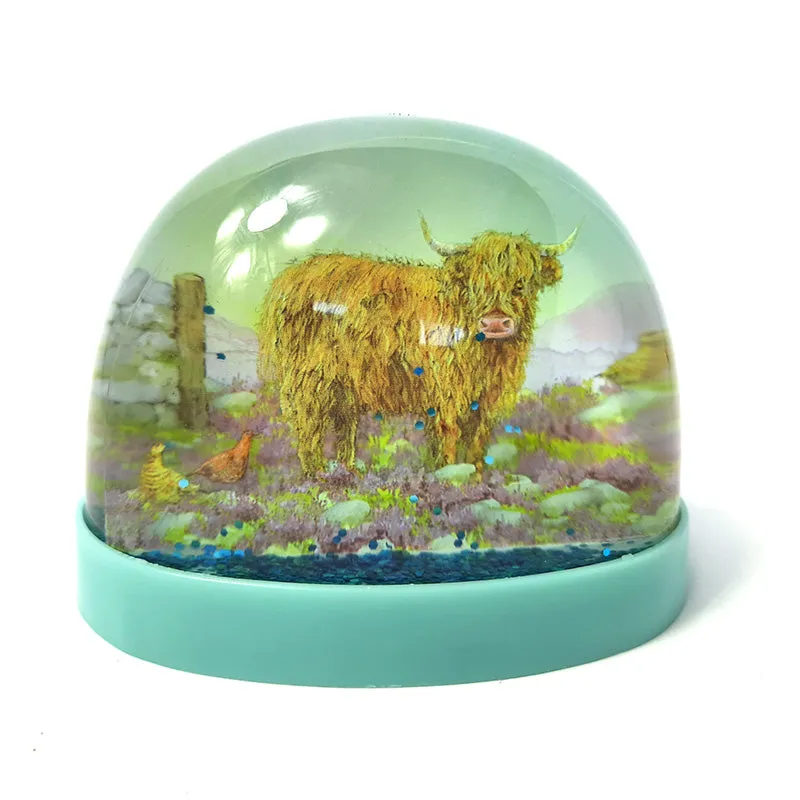 Large Collectable Snow Storm - Jan Pashley Highland Coo WB28