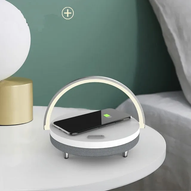 LED BEDSIDE LAMP - Bluetooth Speaker + Wireless Charger -