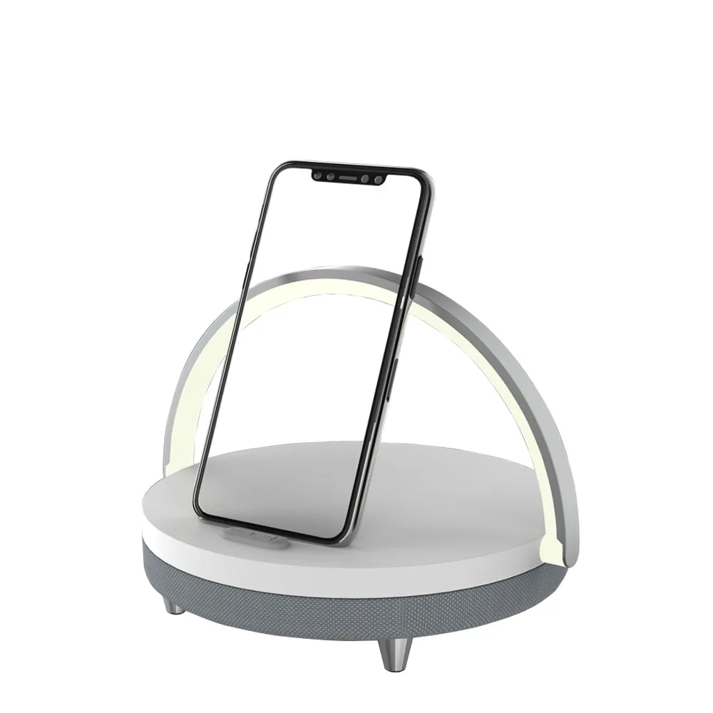 LED BEDSIDE LAMP - Bluetooth Speaker + Wireless Charger -