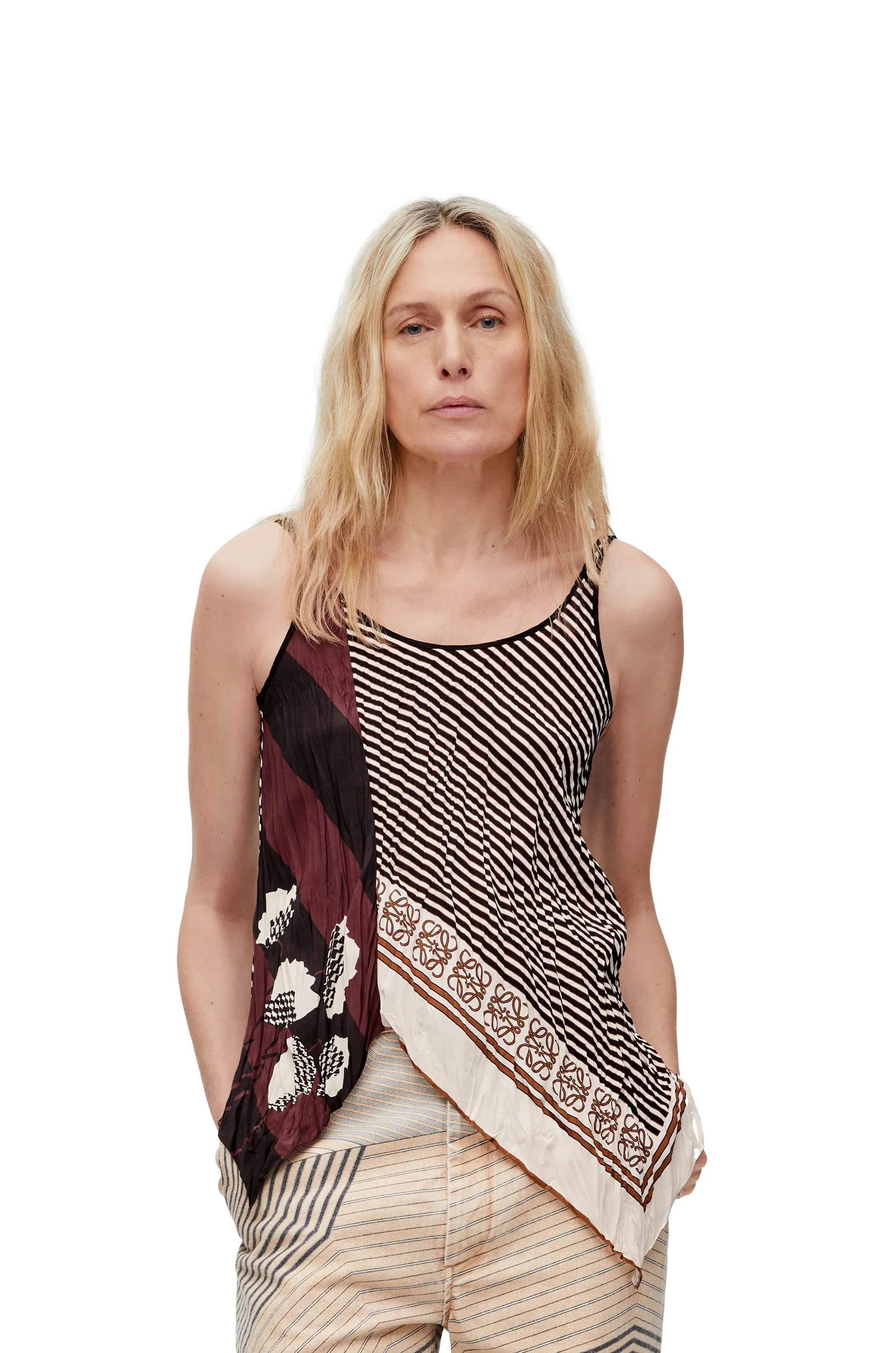 LOEWE  |Tank top in crinkled habotai