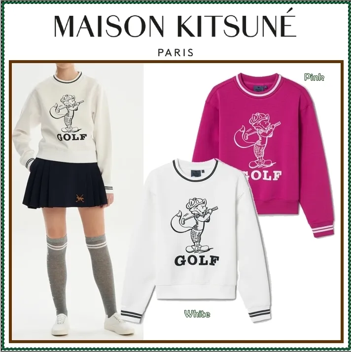 MAISON KITSUNE  |Street Style Long Sleeves Plain Logo Hoodies & Sweatshirts