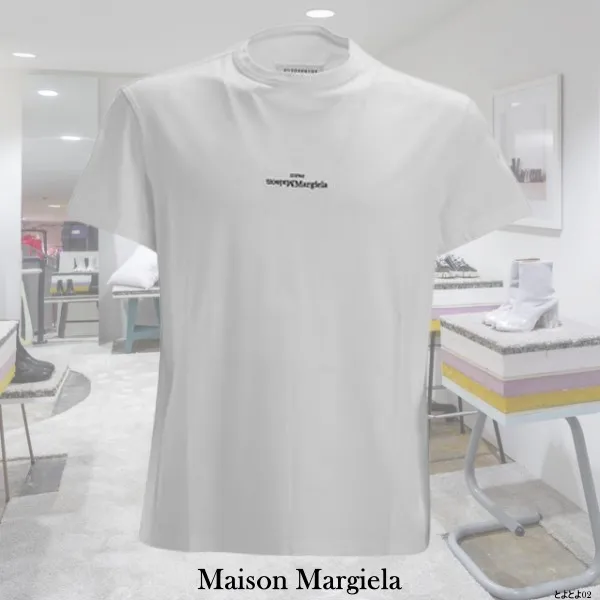 Maison Margiela  |Crew Neck Pullovers Unisex Plain Cotton Short Sleeves Logo