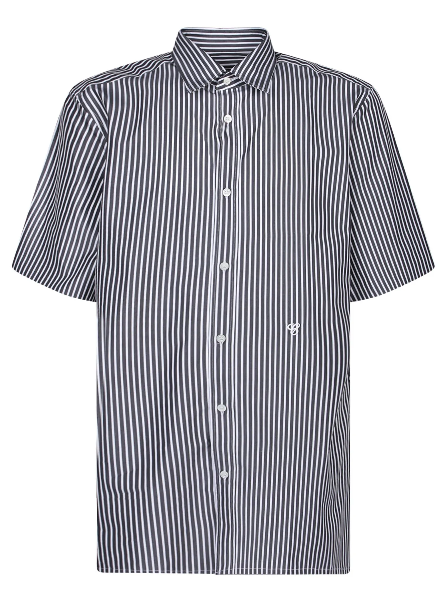 Maison Margiela  |Stripes Unisex Cotton Short Sleeves Logo Front Button