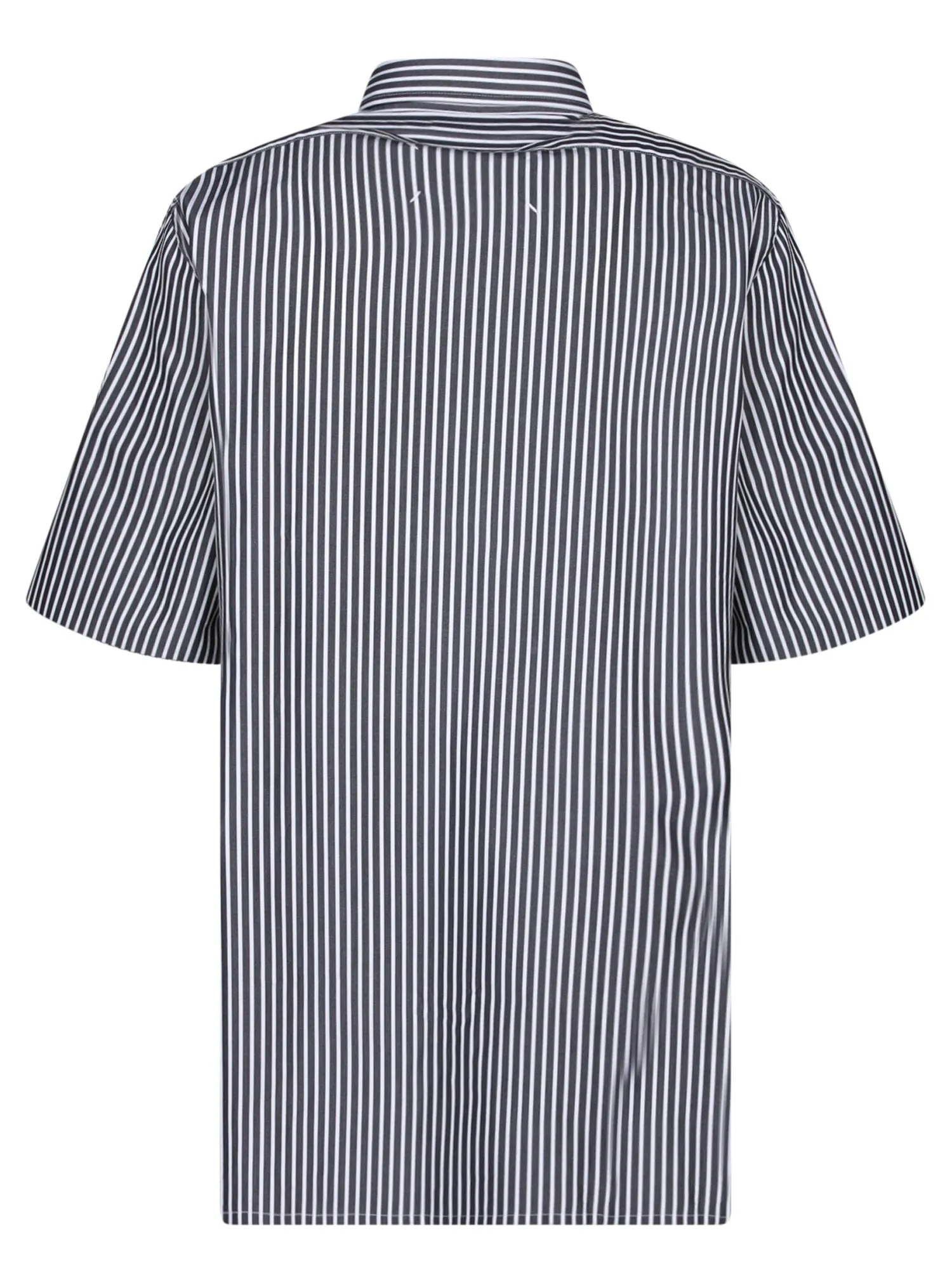 Maison Margiela  |Stripes Unisex Cotton Short Sleeves Logo Front Button