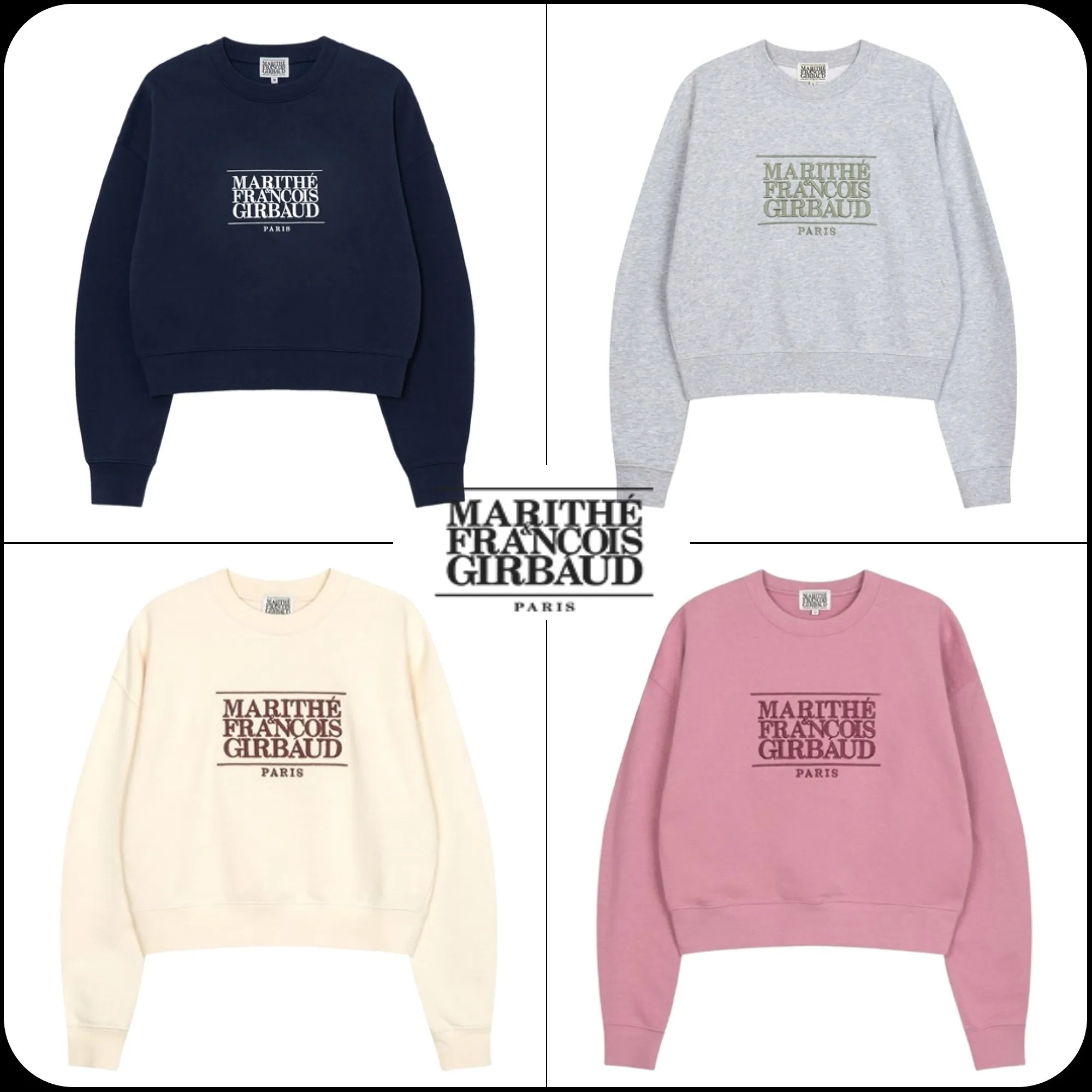 Marithe + Francois Girbaud  |[MARITHE]★W CLASSIC LOGO CROP SWEATSHIRT