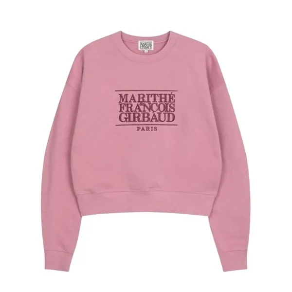 Marithe + Francois Girbaud  |[MARITHE]★W CLASSIC LOGO CROP SWEATSHIRT