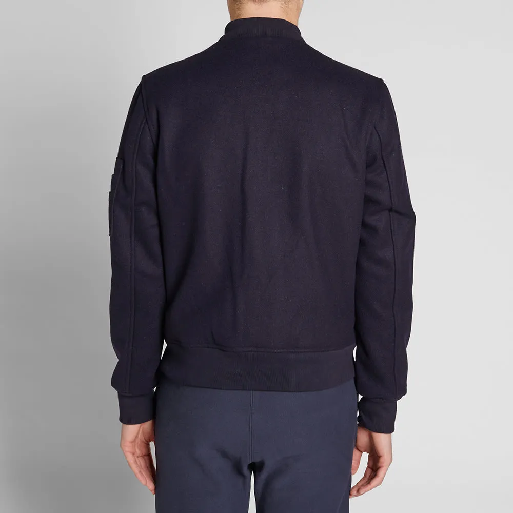 MKI Wool MA-1 Bomber JacketNavy