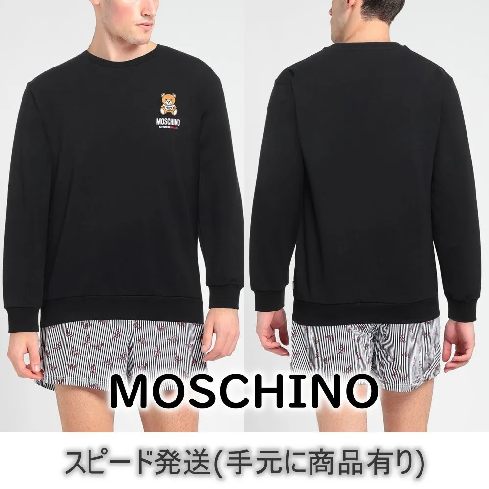 Moschino  |Crew Neck Unisex Street Style Long Sleeves Plain Cotton Logo