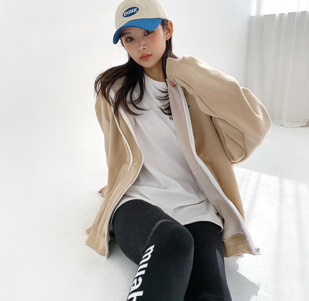 muahmuah  |Unisex Street Style Long Sleeves Plain Cotton Oversized Logo