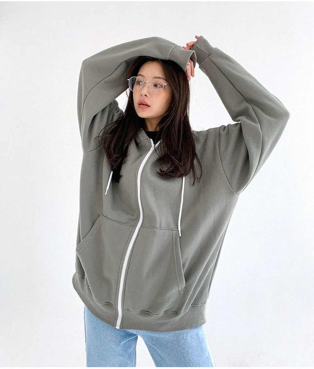 muahmuah  |Unisex Street Style Long Sleeves Plain Cotton Oversized Logo