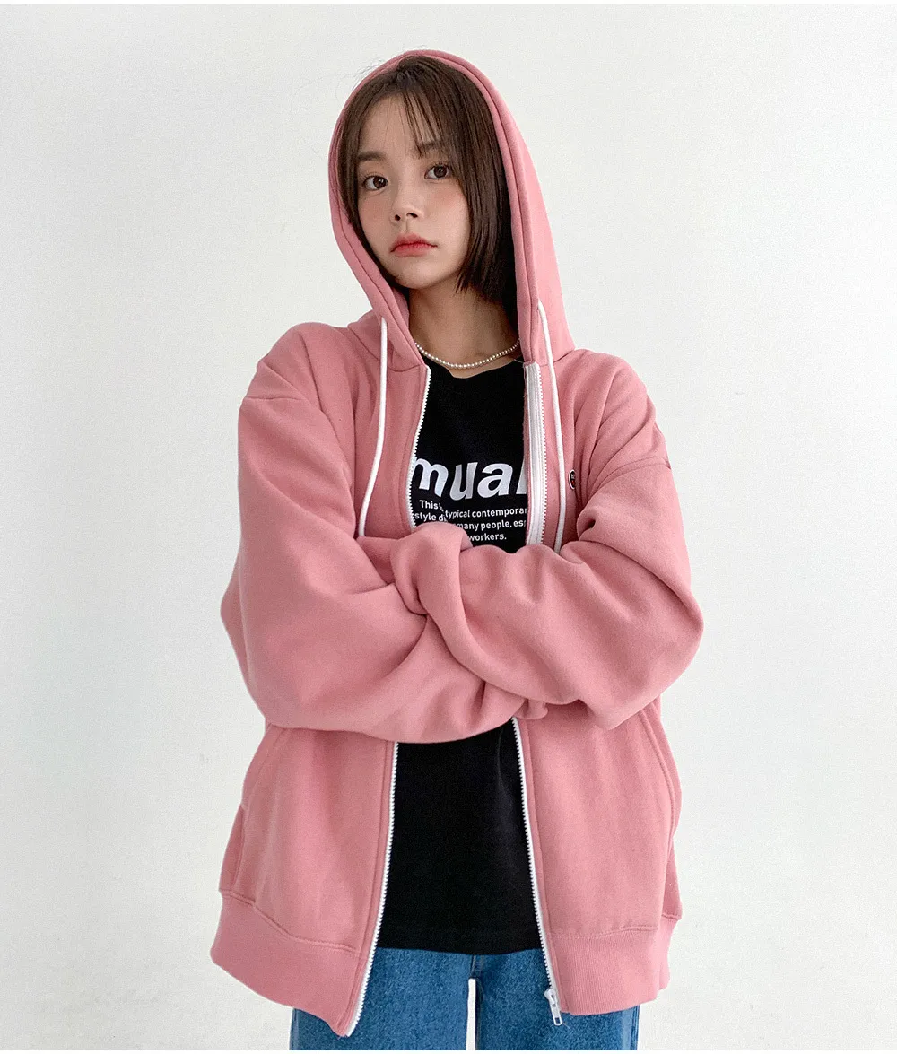 muahmuah  |Unisex Street Style Long Sleeves Plain Cotton Oversized Logo