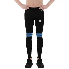 NEON PRINT MEN'S PRO TECH RUNNING TIGHTS - BLACK