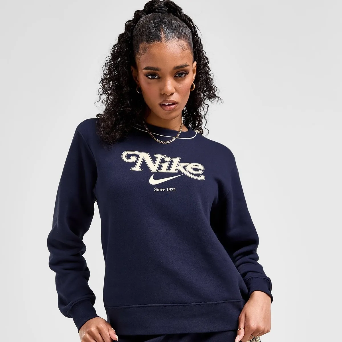 Nike  |Crew Neck Unisex Sweat Blended Fabrics Long Sleeves Plain