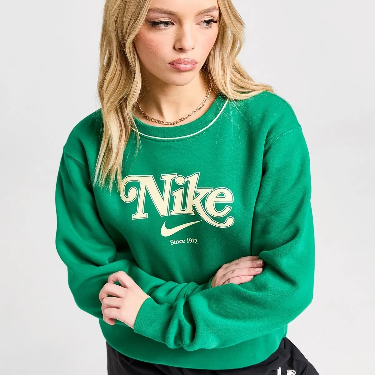 Nike  |Crew Neck Unisex Sweat Blended Fabrics Long Sleeves Plain