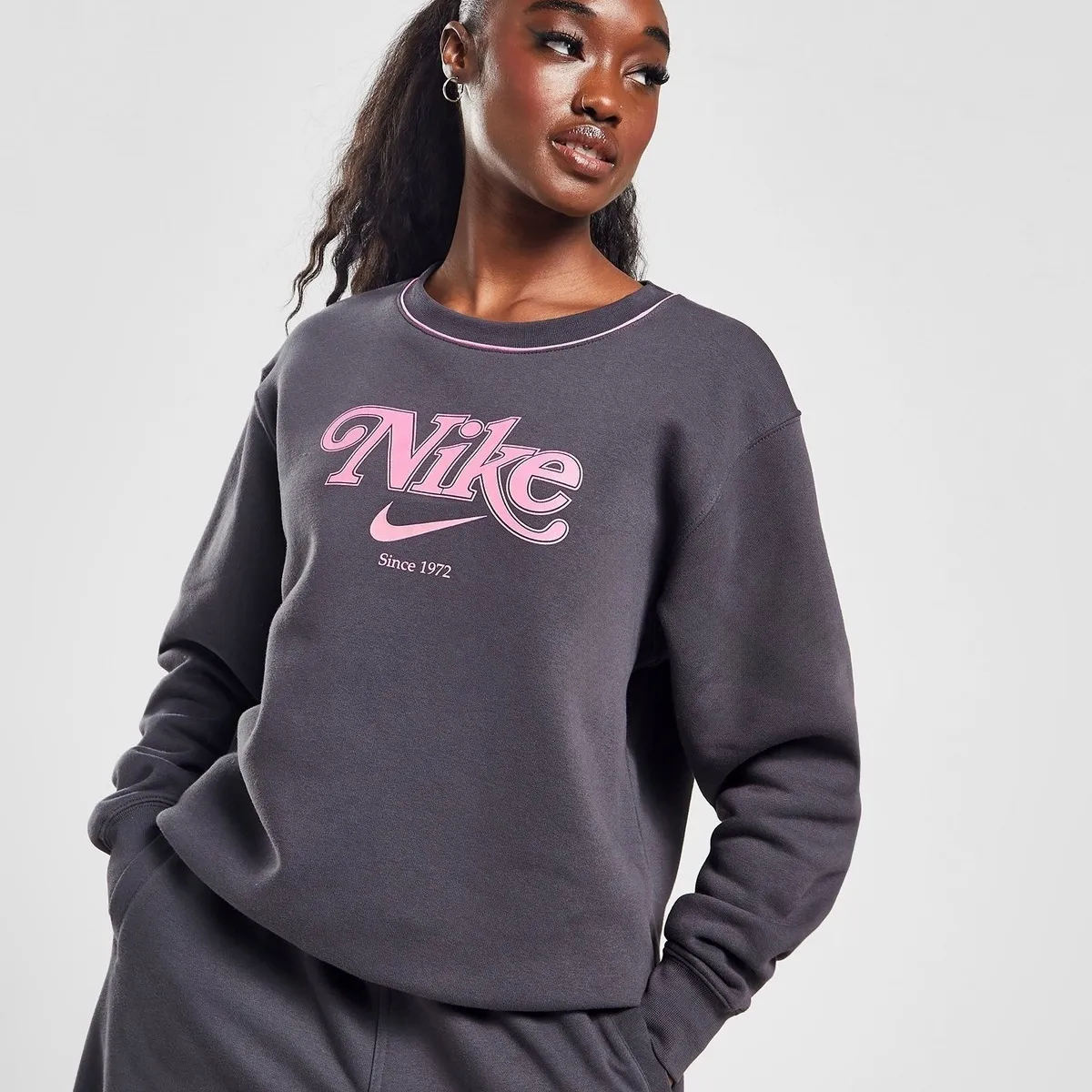 Nike  |Crew Neck Unisex Sweat Blended Fabrics Long Sleeves Plain