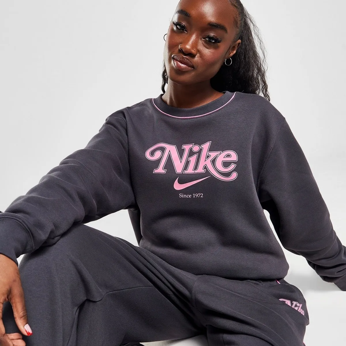 Nike  |Crew Neck Unisex Sweat Blended Fabrics Long Sleeves Plain