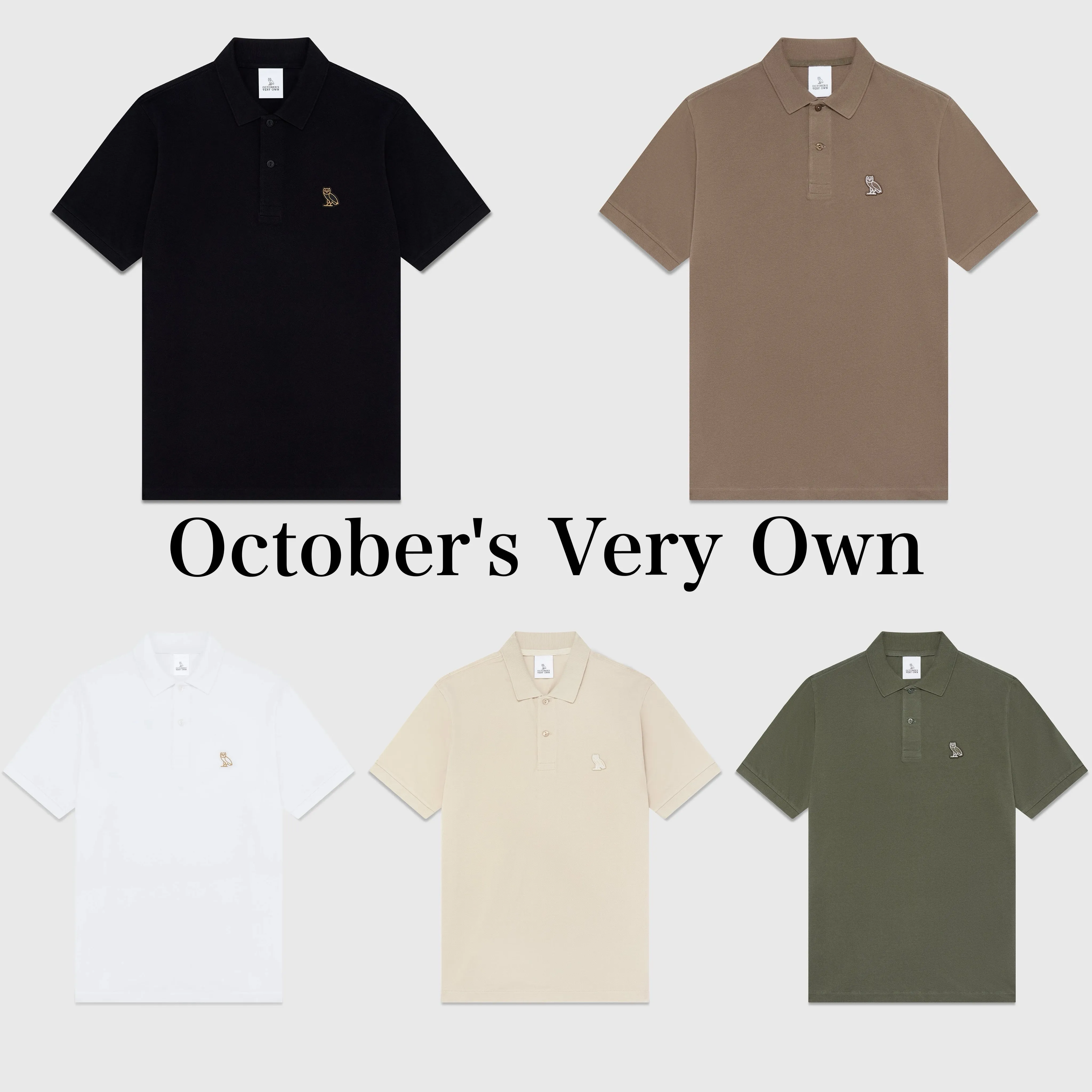 OCTOBERS VERY OWN  |Street Style Plain Cotton Logo Loungewear Polos