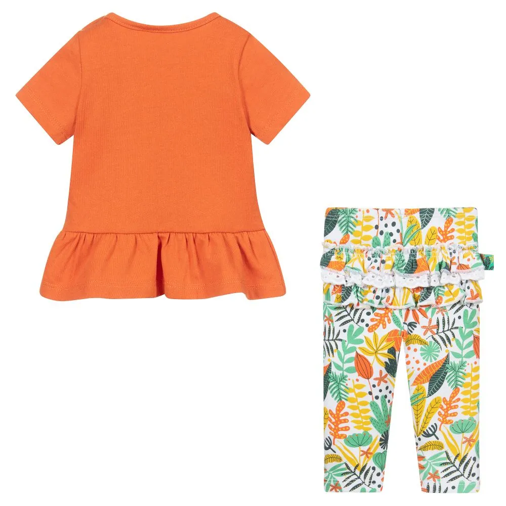 Orange Cotton Leggings Set