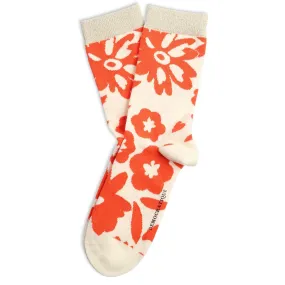 Originals Femme Pattern Fleur Socks Off White / Pumpkin / Gold